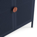 Aparador SAYLA de 160 cm con 4 puertas, en azul oscuro, detalle de la puerta y el tirador