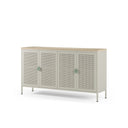 Aparador SAYLA de 160 cm con 4 puertas, en crema, vista lateral