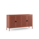 Aparador SAYLA de 160 cm con 4 puertas, en terracota, vista en tres cuartos