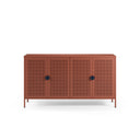 Aparador SAYLA de 160 cm con 4 puertas, en terracota, vista de frente