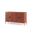 Aparador SAYLA de 160 cm con 4 puertas, en terracota, vista lateral