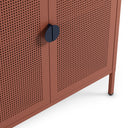 Aparador SAYLA de 160 cm con 4 puertas, en terracota, detalle de la puerta y el tirador