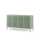 Aparador SAYLA de 160 cm con 4 puertas, en verde menta, vista lateral