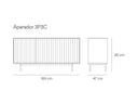 Croquis de medidas — Aparador 3P3C SIERRA: 159 cm de ancho × 47 cm de fondo × 80 cm de alto