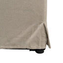 Detalle del tejido 100 % poliéster de la cama canapé en beige