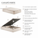 Ficha técnica del canapé abatible FORTE: tablero de madera de 30 mm y medidas