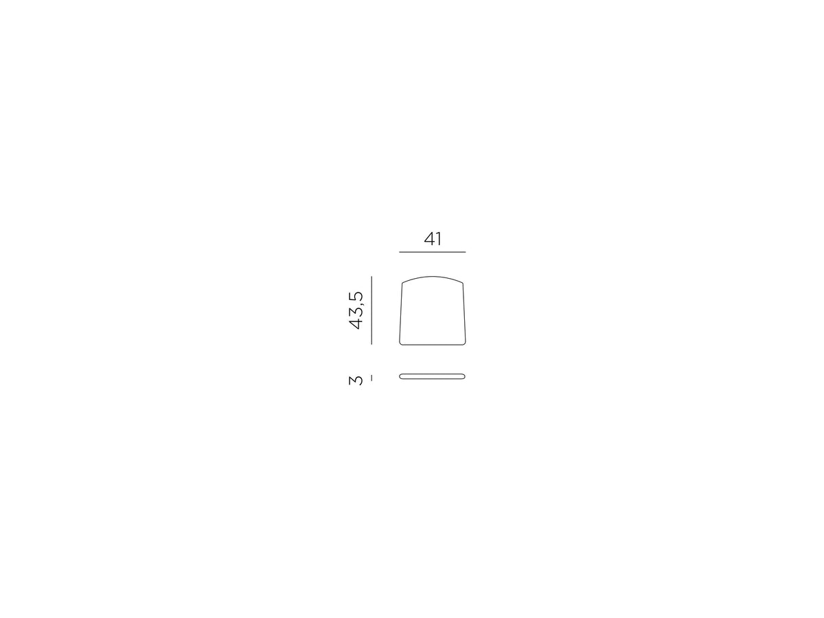 Croquis de medidas de Cojín para Silla Cassia