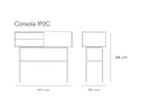 Croquis de medidas — Consola Nube: 110 cm de ancho × 35 cm de fondo × 94 cm de alto