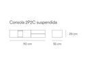 Croquis de medidas — Consola Otto: 110 cm de ancho × 35 cm de fondo × 29 cm de alto