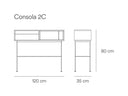 Croquis de medidas — Consola Yoko: 120 cm de ancho × 35 cm de fondo × 80 cm de alto