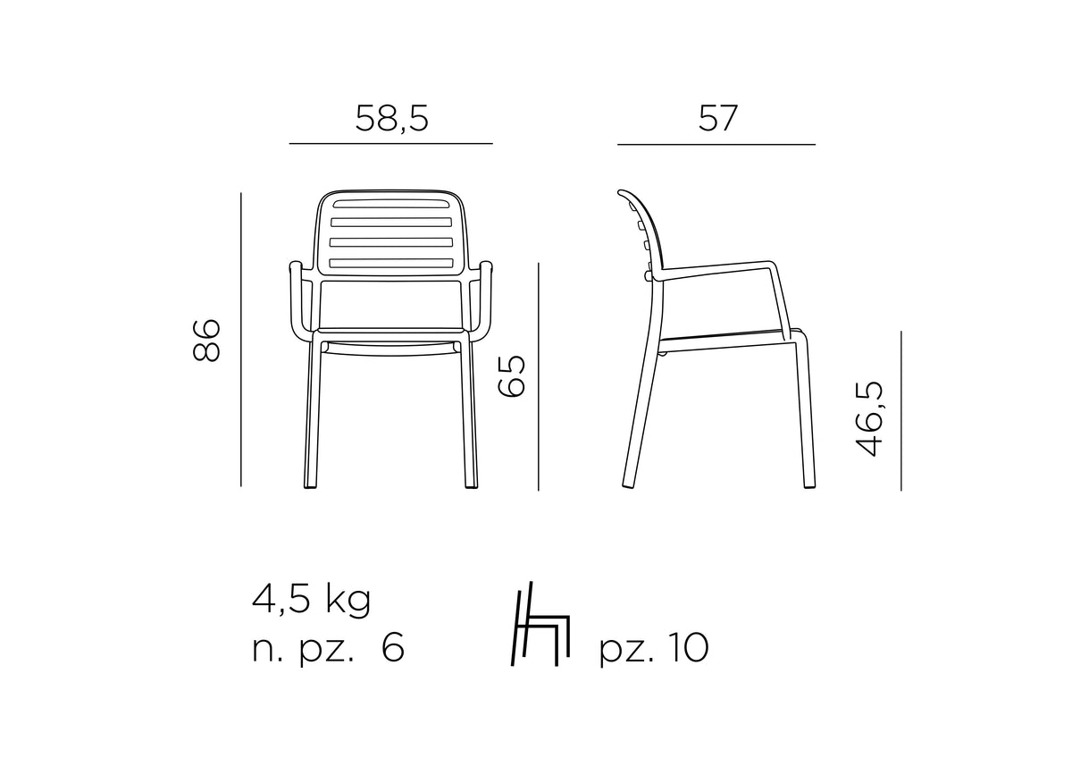 Medidas de Silla Costa