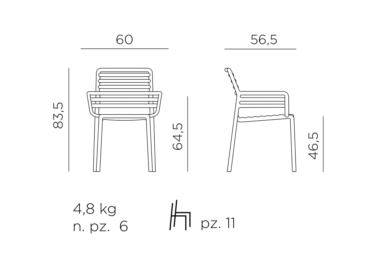 Medidas de Silla DOGA ARMCHAIR