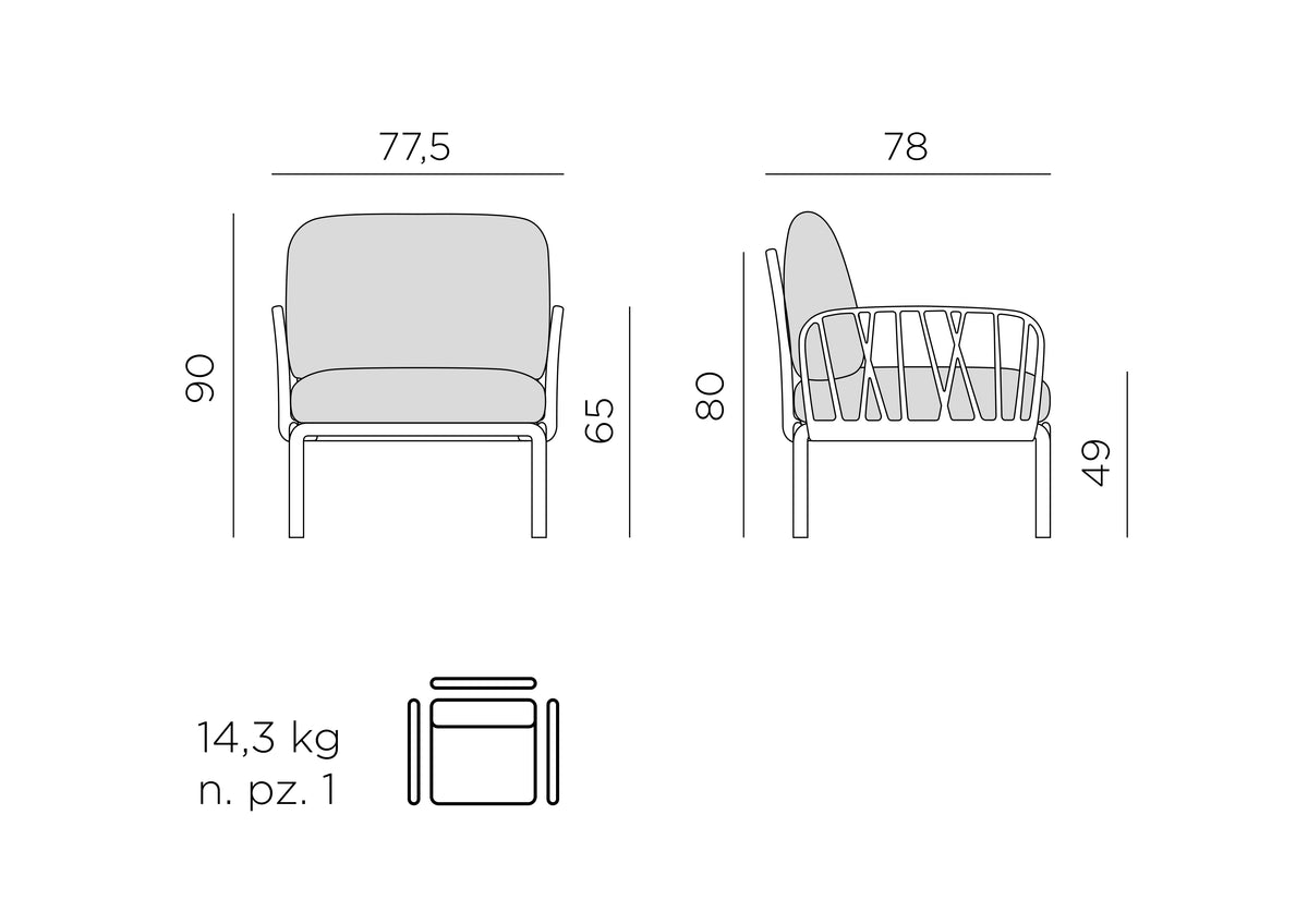 Medidas de Sillón KOMODO