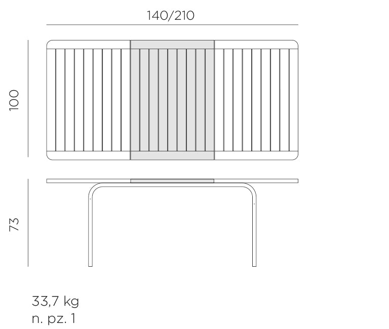 Medidas de Mesa Alloro 140 Extensible