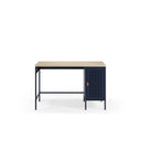 Escritorio SAYLA de 120 cm con 1 puerta, en azul oscuro, vista de frente