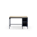 Escritorio SAYLA de 120 cm con 1 puerta, en azul oscuro, con la puerta abierta