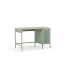 Escritorio SAYLA de 120 cm con 1 puerta, en verde menta, vista en tres cuartos