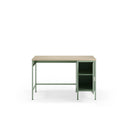 Escritorio SAYLA de 120 cm con 1 puerta, en verde menta, con la puerta abierta
