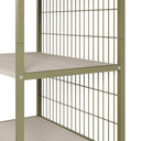 Estantería AMARA de 60 cm con cajón, en verde, detalle de la rejilla