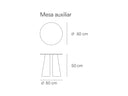 Croquis de medidas — Mesa auxiliar CEP: 50 cm de diámetro × 50 cm de alto