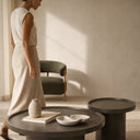 Mesa de centro WARREN en verde, con la mesa pequeña a juego