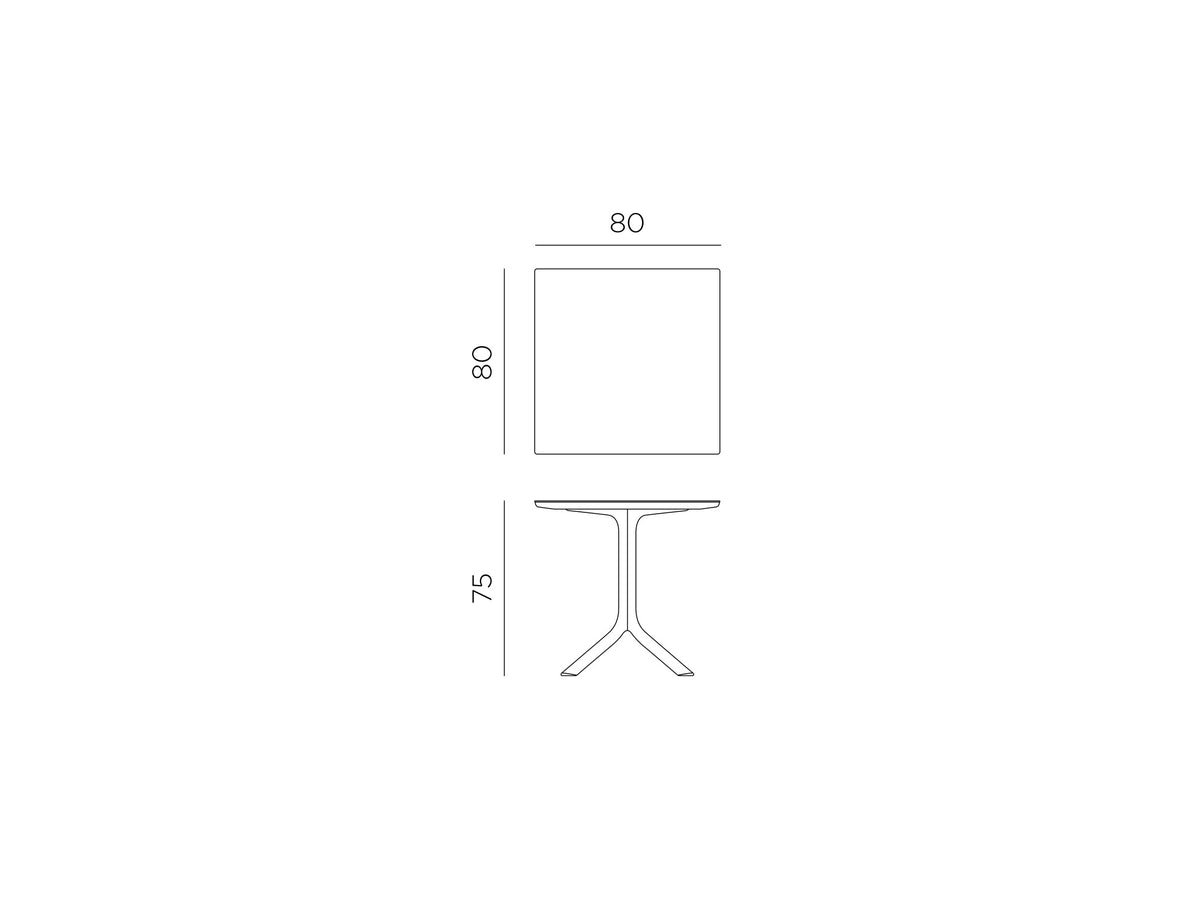 Croquis de medidas de Mesa Clip Mat 80