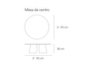 Croquis de medidas — Mesa de centro CEP: 110 cm de diámetro × 36 cm de alto
