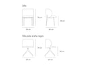 Croquis de medidas — Silla tapizada MOGI: 59 × 53 × 78 cm, asiento a 48 cm