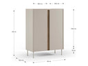 Croquis de medidas — Mueble auxiliar alto LUCILE de 90 cm: 90 cm de ancho × 40,5 cm de fondo × 120 cm de alto