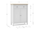 Croquis de medidas — Mueble auxiliar 2P1C MUSGO: 90 cm de ancho × 40 cm de fondo × 110 cm de alto