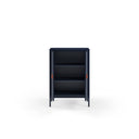 Mueble auxiliar SAYLA de 70 cm con 2 puertas, en azul oscuro, con las puertas abiertas