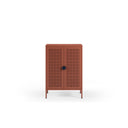 Mueble auxiliar SAYLA de 70 cm con 2 puertas, en terracota, vista de frente