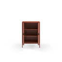Mueble auxiliar SAYLA de 70 cm con 2 puertas, en terracota, con las puertas abiertas