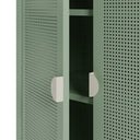 Mueble auxiliar SAYLA de 70 cm con 2 puertas, en verde menta, detalle de la puerta y el tirador