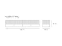Croquis de medidas — Mueble TV 4P2C DORIC: 182 cm de ancho × 48 cm de fondo × 42 cm de alto