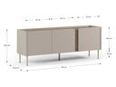 Croquis de medidas — Mueble TV LUCILE de 140 cm: 140 cm de ancho × 35,5 cm de fondo × 53,5 cm de alto