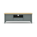 Mueble TV MUSGO de 158 cm con 2 puertas, 1 cajón y 1 hueco, en verde kaki, vista frontal