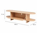 Croquis de medidas — Mueble TV NIMES de 180 cm con puerta abatible