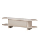 Mueble TV NIMES de 180 cm con puerta abatible, en color piedra, vista en tres cuartos