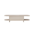 Mueble TV NIMES de 180 cm con puerta abatible, en color piedra, vista de frente