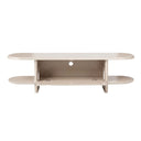 Mueble TV NIMES de 180 cm con puerta abatible, en color piedra, con la puerta abatible abierta