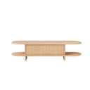 Mueble TV NIMES de 180 cm con puerta abatible, en roble, vista de frente