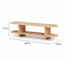 Croquis de medidas — Mueble TV NIMES de 180 cm abierto