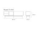 Croquis de medidas — Mueble TV 2P2C NUBE: 180 cm de ancho × 40 cm de fondo × 56 cm de alto