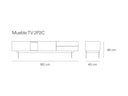 Croquis de medidas — Mueble TV 2P2C OTTO: 180 cm de ancho × 40 cm de fondo × 48 cm de alto