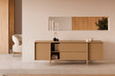 Mueble TV PACIFIC de 180 cm con 2 puertas y 2 cajones, en un salón