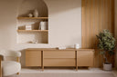Mueble TV PACIFIC de 200 cm con 2 puertas y 2 cajones, en un salón