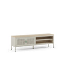Mueble TV SAYLA de 160 cm con 2 puertas, en crema, vista en tres cuartos