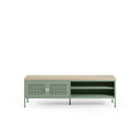 Mueble TV SAYLA de 160 cm con 2 puertas, en verde menta, vista de frente
