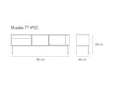 Croquis de medidas — Mueble TV 1P2C YOKO: 180 cm de ancho × 40 cm de fondo × 59 cm de alto